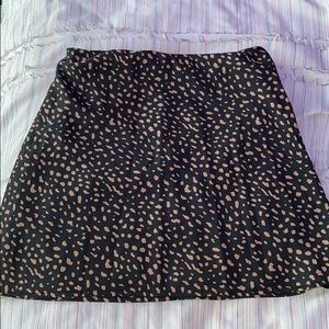 leopard silk mini skirt